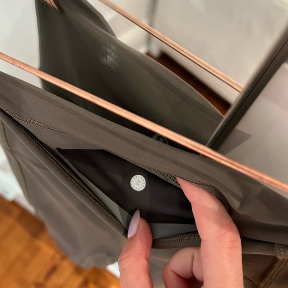 3/4 length Lululemon leggings in khaki - Picture 4 of 4